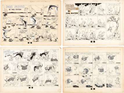Mal Eaton Peter Piltdown Sunday Comic Strip Original Art Group of 4 (New York Tribune, 1939-46).... (Total: 4 Items)