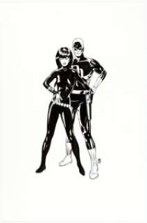 Paul Smith - Daredevil and Black Widow Illustration Original Art (2000).... | Heritage