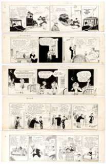 Frank Willard Moon Mullins Daily Comic Strip Original Art Group of 5 (News Syndicate, 1928-29).... (Total: 5 Items) | Heritage