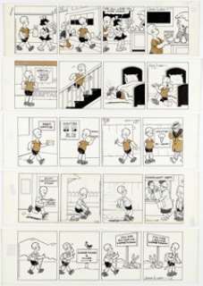  - John Liney Henry Daily Comic Strip Original Art Group of 5 (King Features Syndicate, 1975-79). ... (Total: 5 Original Art)