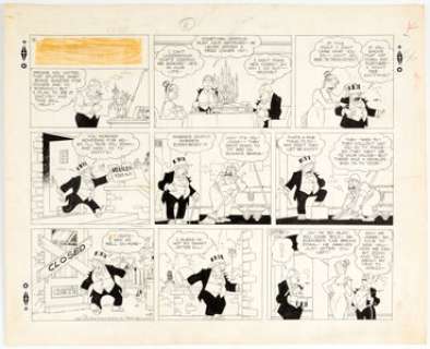 George McManus and Zeke Zekley Bringing Up Father Sunday Comic Strip Original Art dated 1-10-54 (King Features Syn... | Heritage