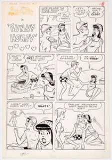 Dan DeCarlo and Rudy Lapick Archie Annual #17 Complete 1-Page Story "Funny Honey" Original Art (Archie Comics, 196... | Heritage