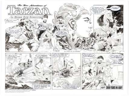 Tom Grindberg New Adventures of Tarzan Sunday Comic Strip Original Art #3723 (Edgar Rice Burroughs Inc., 2013).... | Heritage