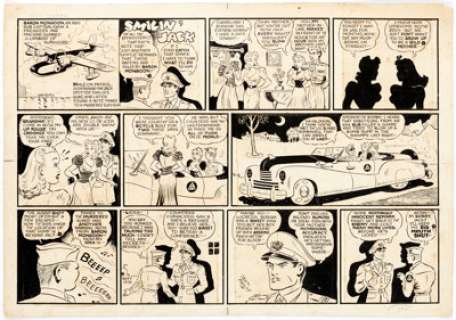  - Zack Mosley Smilin‘ Jack Sunday Comic Strip Original Art dated 9-13-42 (News Syndicate, 1942)....