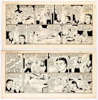  - Zack Mosley Smilin‘ Jack Sunday Comic Strip Original Art Group (News Syndicate Co. Inc., 1956)... (Total: 2 Original Art)