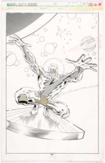  - Joe Barney and Jeff Albrecht Marvel Super Heroes #15 Silver Surfer Splash Page 66 (Marvel, 1993)....