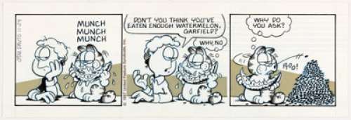 Jim Davis Garfield Daily Comic Strip Original Art dated 11-24-87 (United Feature Syndicate, 1987).... | Heritage