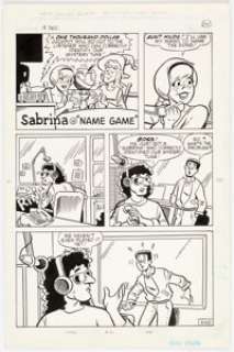 Chris Allan Veronica #18 Complete 1-Page Story "Name Game" Original Art (Archie, 1991). In this Sabrina -