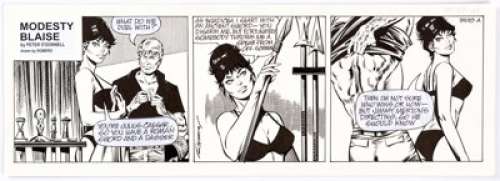 Enrique Badia Romero Modesty Blaise Daily Comic Strip #9539A Original Art (London Times Mirror, c. 1980s).  A - | Heritage