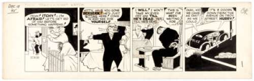Chester Gould Dick Tracy Daily Comic Strip Original Art dated 12-18-45 (Chicago Tribune Syndicate, 1945). Deranged - | Heritage