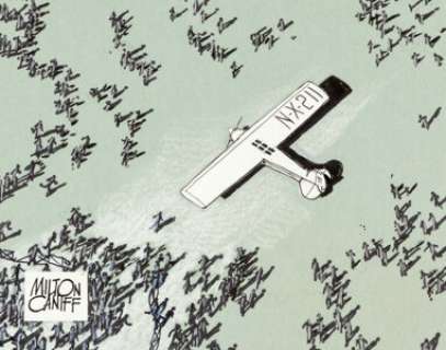 Milton Caniff The Spirit of St. Louis Original Art (c. 1940s). A crowd turns out to witness Charles A. Lindbergh’s - | Heritage