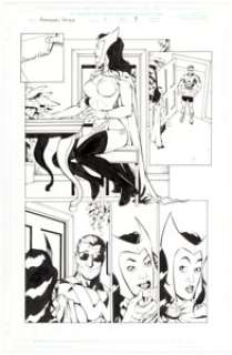 Derec Aucoin and Walden Wong Avengers United They Stand #1 Story Page 7 Original Art (Marvel, 1999). Scarlet Witch -