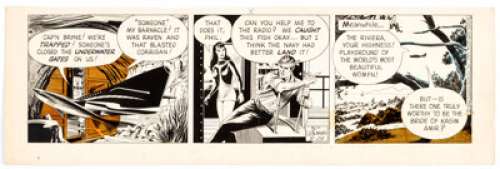 Stanley Pitt (as Al Williamson) Secret Agent Corrigan Daily Comic Strip Original Art dated 8-29-69 (King Features ...