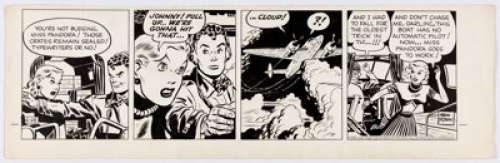 Frank Robbins - Johnny Hazard Comic Strip Original Art dated 6-28-46 (King Features, 1946).