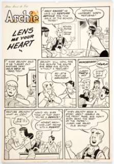 Harry Lucey | Archie Annual #8 Complete 4-Page Story "Lens Me Your Heart" Original Art (Archie, 1956-1957). | Heritage