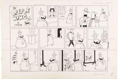 Otto Soglow - The Little King Sunday Comic Strip Original Art dated 5-27-62 (King Features Syndicate, 1962).