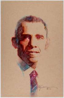 Bill Sienkiewicz - Barack Obama Illustration Original Art (2017). A wonderful image of the 44th President of the - | Heritage