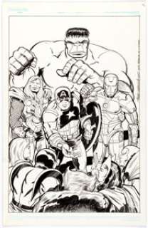 Angel Gabriele Avengers Illustration Original Art (2012). Angel Gabriele renders a Marvel Cinematic Universe -