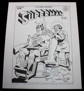 Fred Hembeck | Superman #38 Cover Re-Creation - After Wayne Boring - Signed - 2001 | Anthony’s Comic Book Art