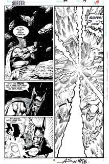 Andy Smith Tom Christopher - Silver Surfer #86 P 19 Semi-Splash (Silver Surfer & Thor Battling!) 1992