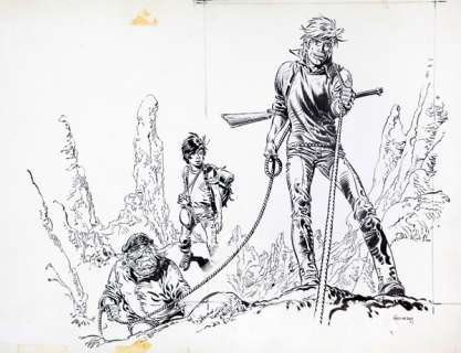 Hermann | Bernard Prince, illustration Ã  l’encre de Chine r… | Banque Dessinée