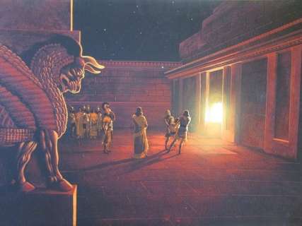 Torton, Jean (Jeronaton) | Très grande illustration originale Ã  la gouache  - "Fresque Biblique" | Catawiki