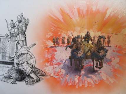 Torton, Jean (Jeronaton) | Très grande illustration originale Ã  la gouache  - "Fresque Biblique" | Catawiki