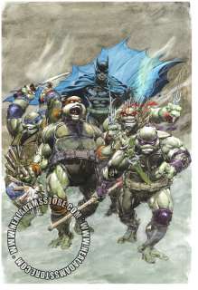 Neal Adams - SOLD - Batman Teeenage Mutant Ninja Turtles Painted Cover by Neal Adams