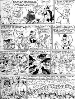 Pesch J.L. (Né En 1928) - PESCH J.L. Â« Sylvain et Sylvette Â». Encre de Chine noire pour la planc