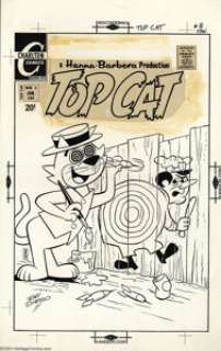 Ray Dirgo - Original Cover Art for Top Cat #8 (Charlton, 1972).. Top Cat has hypno-wheel eyes from painting a - | Heritage