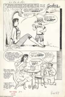 Bill Woggon - Katy Keene Pin-Up Parade #9, page 57 Original Art (1959). Two fruit-related one-panel jokes - | Heritage
