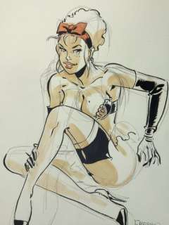Meynet, Felix | Dessin original en couleurs  - Pin-up | Catawiki