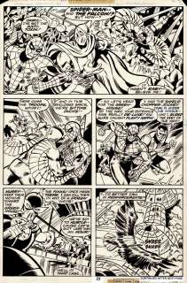 Dan Green, Dave Wenzel - Marvel Team-Up #71 P 23 (Best Battle Pg in Story As Spider-Man, Falcon, & Redwing Battle the Plantman To Save Cap‘s Life!) 1978