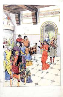 GIFFEY René  - Les Menestrels  - Grande illustration représentant une scène de [...]