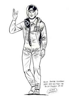 Hubinon | Buck Danny, illustration Ã  l’encre de Chine reprÃ… | Banque Dessinée