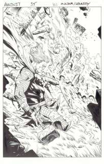 Thor! Original Art By Jorge Molina & Andrew Hennessy | Marvel Comics  - Avengers: The Initiative #35  - Page 1  - Title Splash  - (2016) | Catawiki