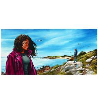 Daniel Henrotin Dit Dany (Né En 1943) | Illustration couverture de l’Homme en marche. Technique mixte Signé 26,5 x 55 cm | HVMC