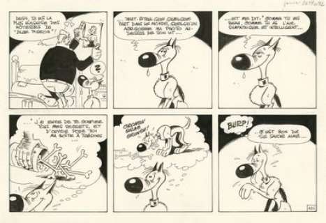 Michel JANVIER (né en... - Lot 126 - Rantanplan Encre de Chine pour le gag 486. 39x29,6...