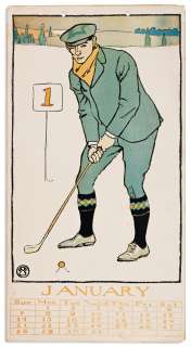 EDWARD PENFIELD (1866-1925) Golf Calendar for 1900. [GRAPHICS / POSTERS / CALENDAR / GOLF] | Swann Galleries