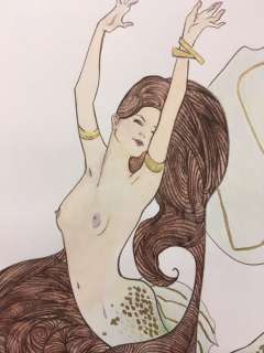 Liman, Ingrid - Dessin original Ã  la feuille d’or - Sirène | Catawiki