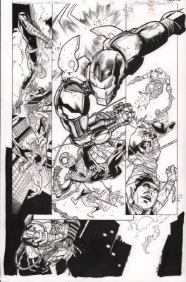 Jay Leisten | Predtor Kills the Marvel Universe #4 P.13 - Iron Man Rescues Spidey, Nightcrawler, Wolverine - Signed - 2025 | Anthony’s Comic Book Art