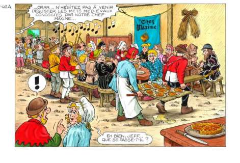 Sipp André - planche originale en couleur -Sylvain et Sylvette - il faut sauver Castel-Bobeche