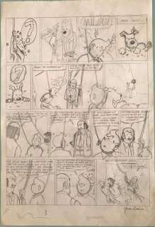 Rodier, Yves - Planche esquisse originale (p.57) - Tintin et l’Alph’ Art | Catawiki