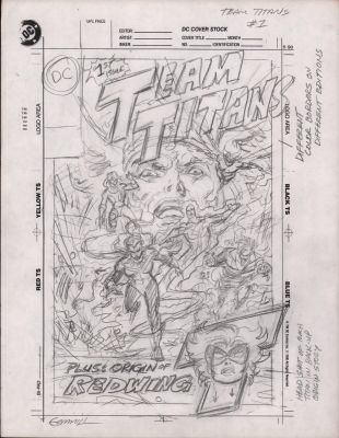 Kerry Gammill | Team Titans #2 Cover Pencil Prelim - Origin of Redwing - Signed | Anthony’s Comic Book Art