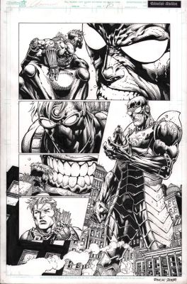 Danny Miki, David Finch | Ultimatum #2 P.10 - Hawkeye & Giant Man - Signed - 2009 | Anthony’s Comic Book Art