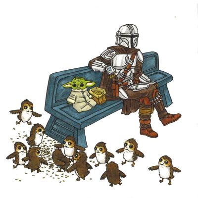Jeffrey Brown | The Mandalorian And Child Page 33 - Porg Feeding | Scott Eder