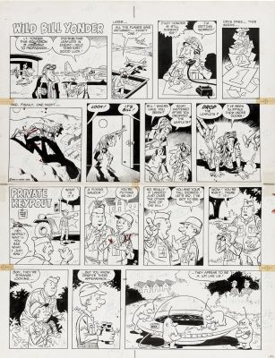 Wally Wood | Wood, Wally - Wild Bill Yonder And Private Keypout Double Sundays, Pre- Sally Forth 1968 | Cool Lines Art