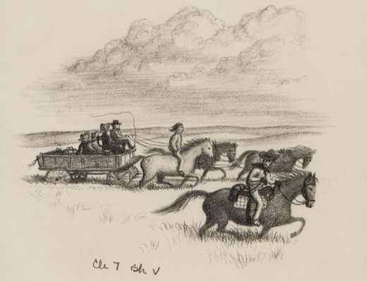 Lot 46 - Garth Williams, (1912-1996), The West Begins. 1953. | Swann Galleries