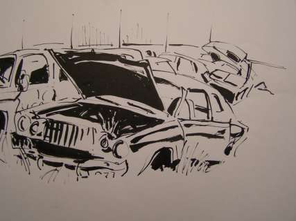 Ong, Lian - Original illustration - USA Cars - (1986) | Catawiki