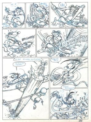 David Edouard & Ptiluc | PLANCHE ORIGINALE 34 TOME 2 de RAT’S Quand pousse le bitume | Galerie Napoléon